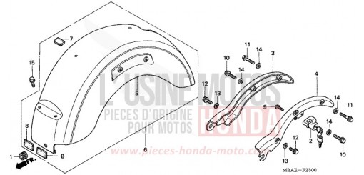 REAR FENDER VT750CY de 2000